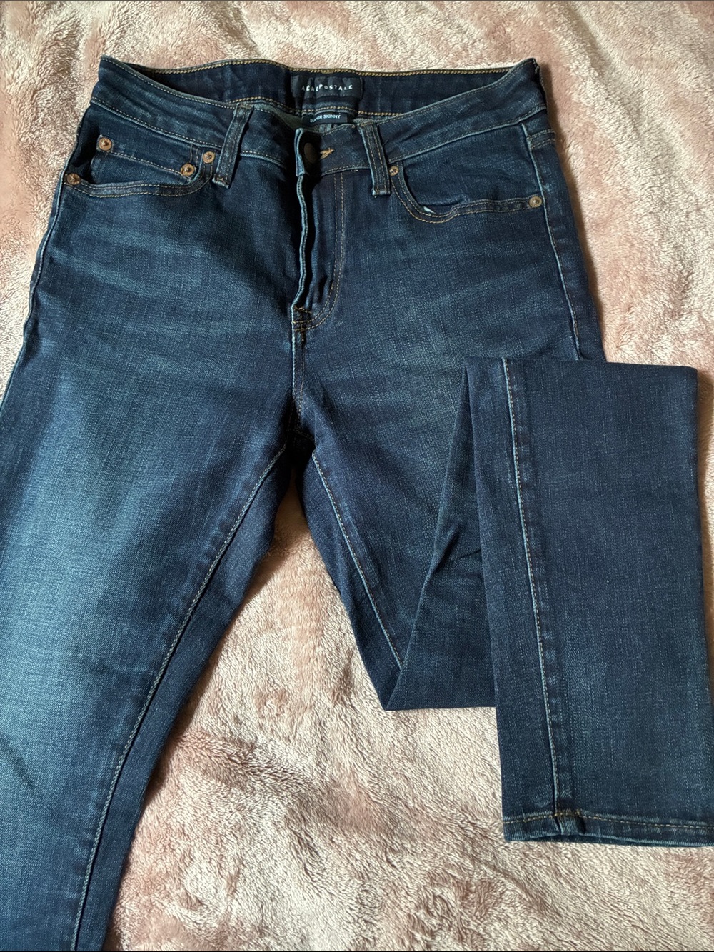 Aeropostale Women's Skinny Jeans in Dark Blue Denim